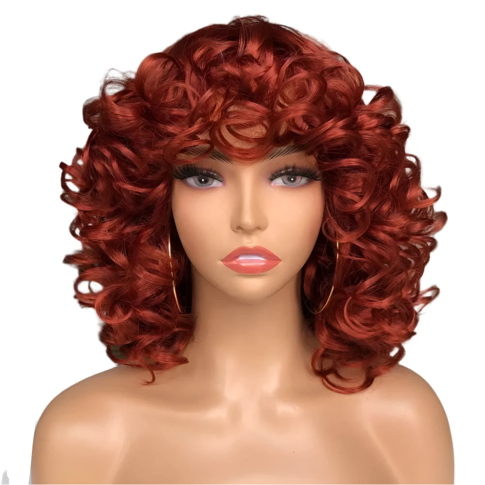 TEEK - Fluffy Short Hair Afro Bangs CurlyWig HAIR theteekdotcom 350R 14inches 