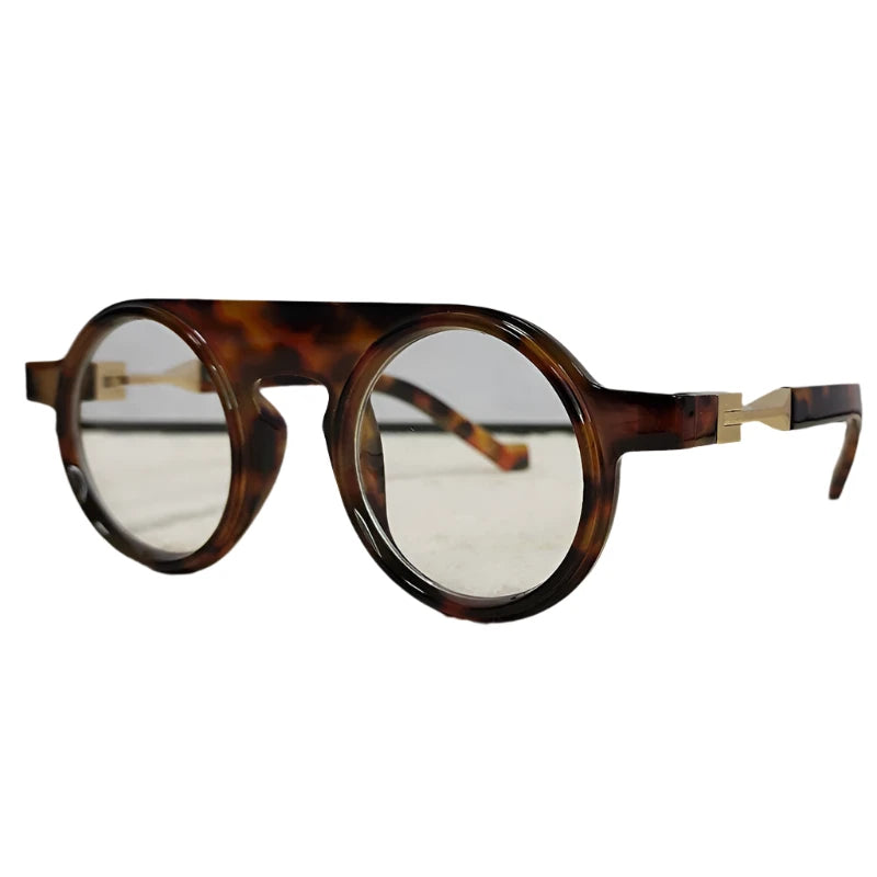 TEEK - Round Retro Deco Sunglasses EYEGLASSES theteekdotcom C7DemiWhite