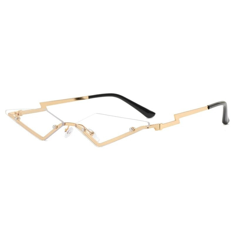 TEEK - Semi-Rimless Triangle Metal Sunglasses EYEGLASSES theteekdotcom   