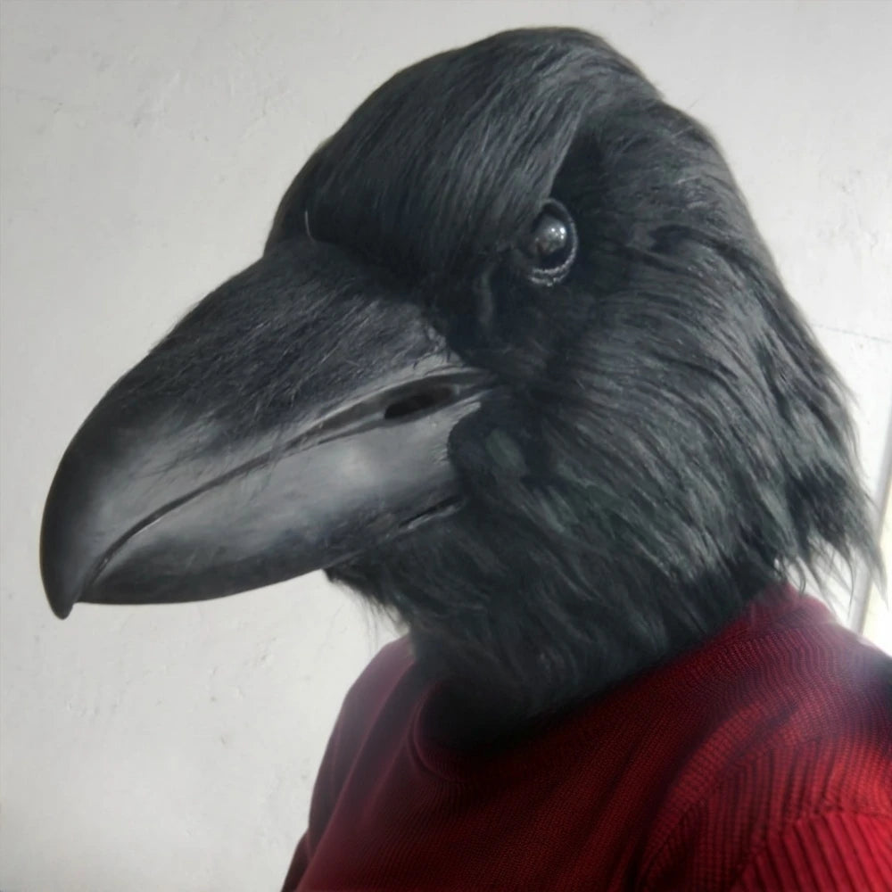 TEEK - Black Latex Crow Mask COSTUME theteekdotcom