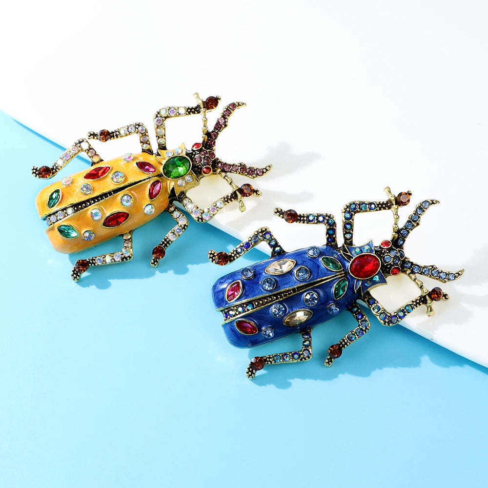 TEEK - Enamel Beetle Brooches JEWELRY theteekdotcom   