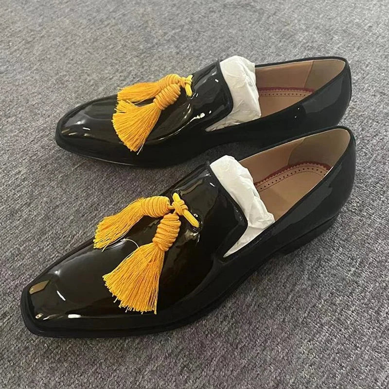 TEEK - Black Patent Leather Tassel Loafers SHOES theteekdotcom   