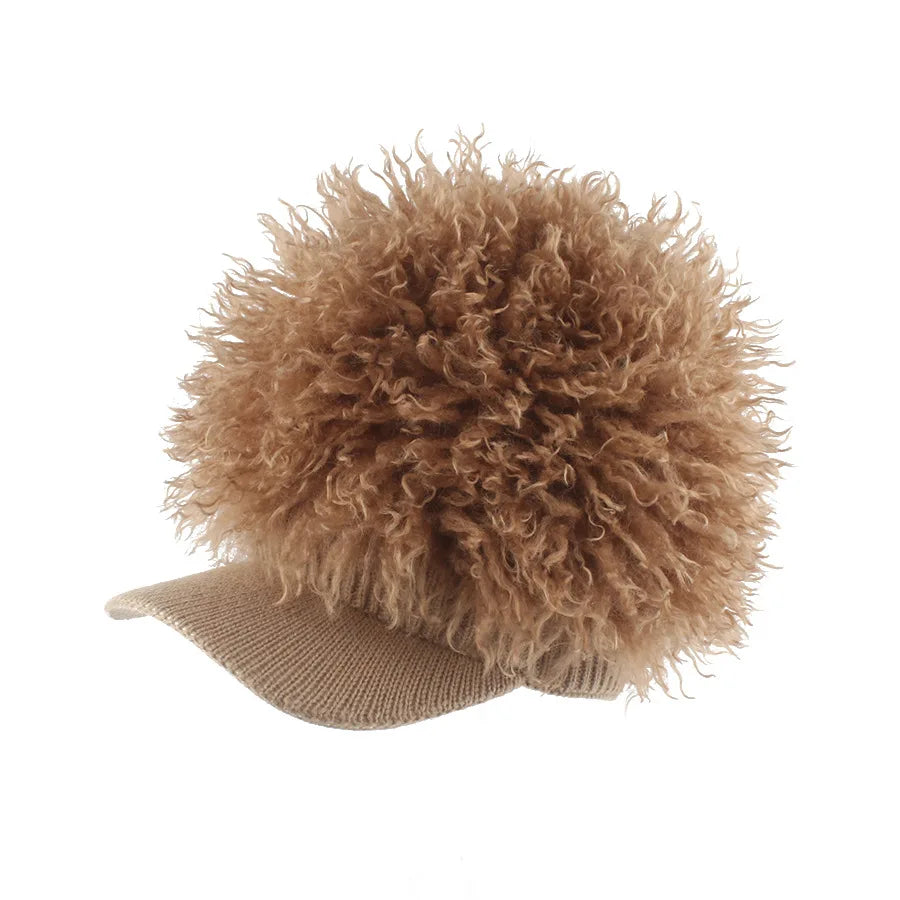 TEEK - Furry Velvet Knitted Baseball Cap HAT theteekdotcom khaki