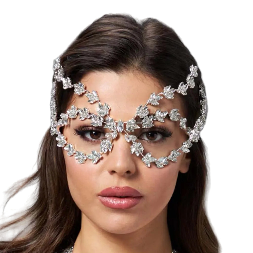 TEEK - Rhinestone Crystals Top Face Mask JEWELRY theteekdotcom Silver