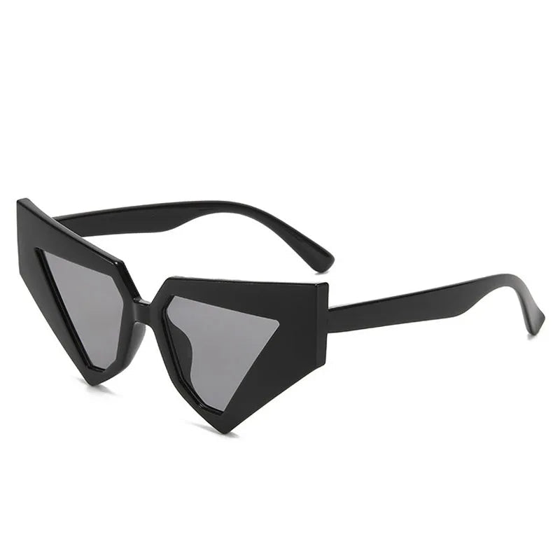 TEEK - Oversized Abstract Cat Eye Sunglasses EYEGLASSES theteekdotcom C1Black