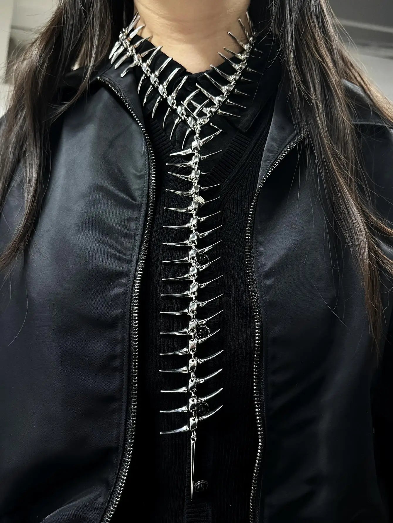 TEEK - Edgy Niche Hip-Hop Thorn Skeleton Necklace JEWELRY theteekdotcom