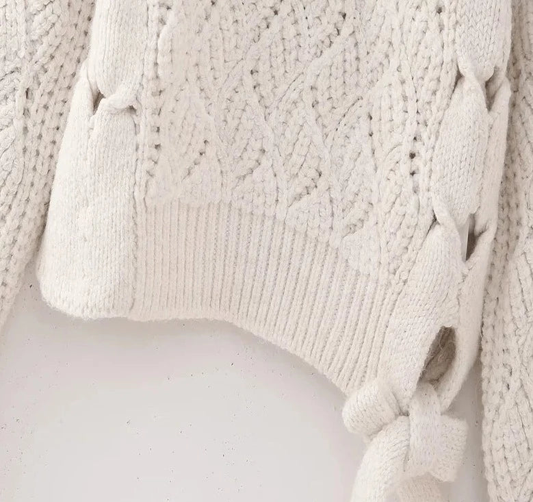 TEEK - Bottom Bow Knit Sweater TOPS theteekdotcom   