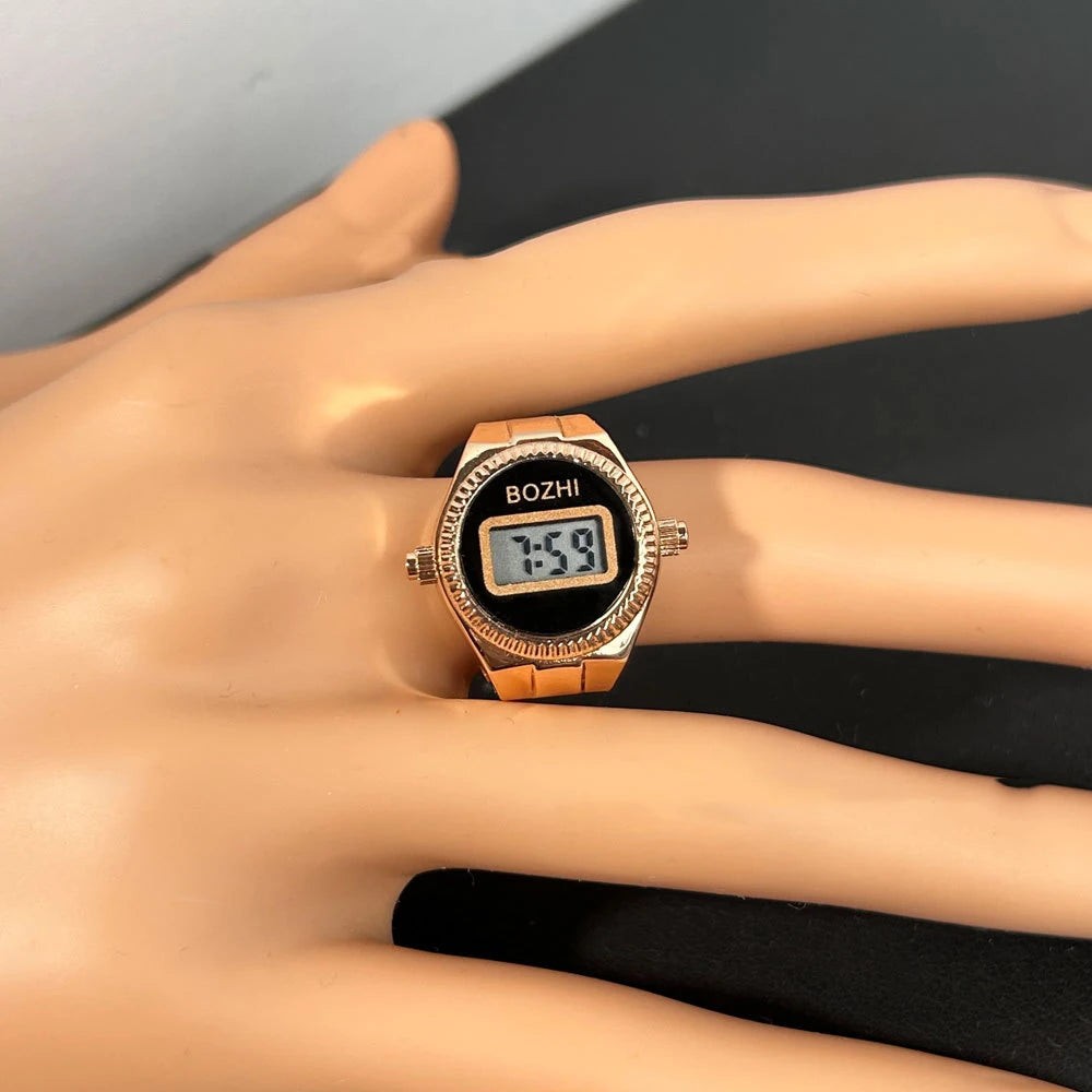 TEEK - Mini Electronic Digital Watch Finger Rings WATCH theteekdotcom rose-black  