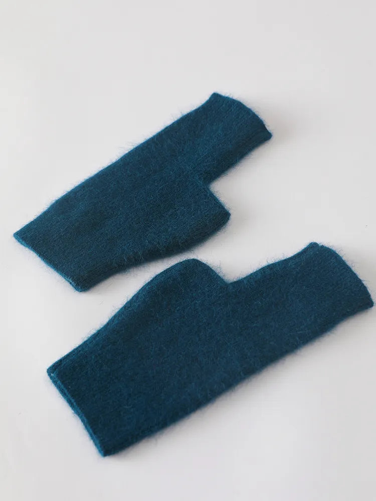 TEEK - Soft Fuzz Fingerless Gloves GLOVES theteekdotcom 04 Sea Blue  