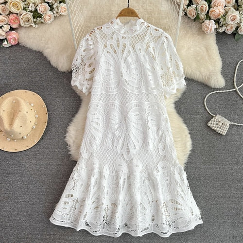 TEEK - Out Laced Mini Dress DRESS theteekdotcom White M 