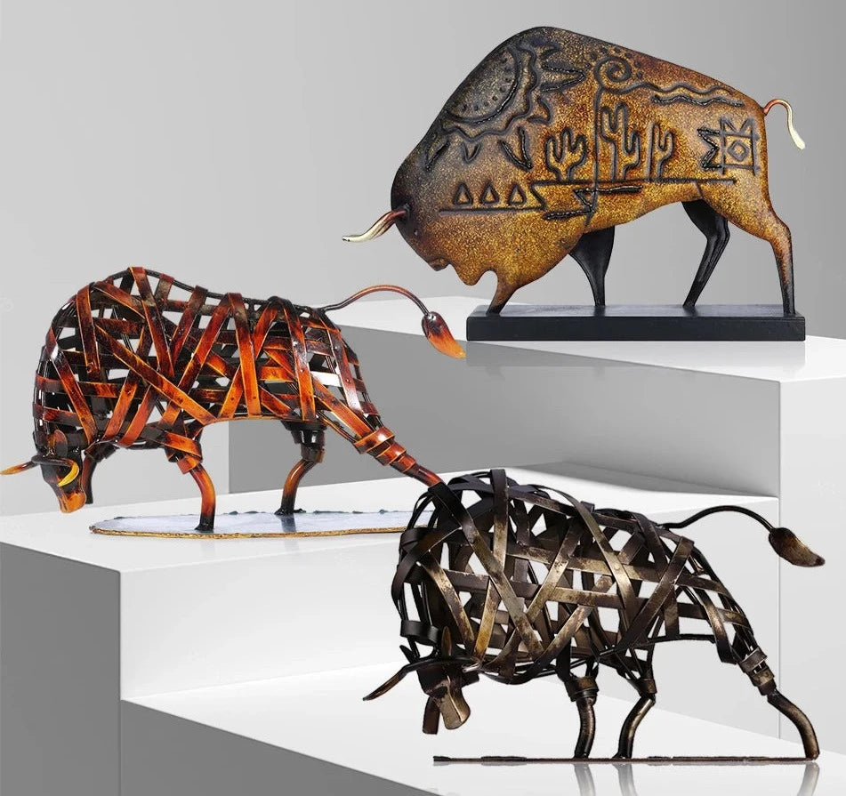 TEEK - Durable Iron-made Braided Cattle Metal Sculpture HOME DECOR theteekdotcom   