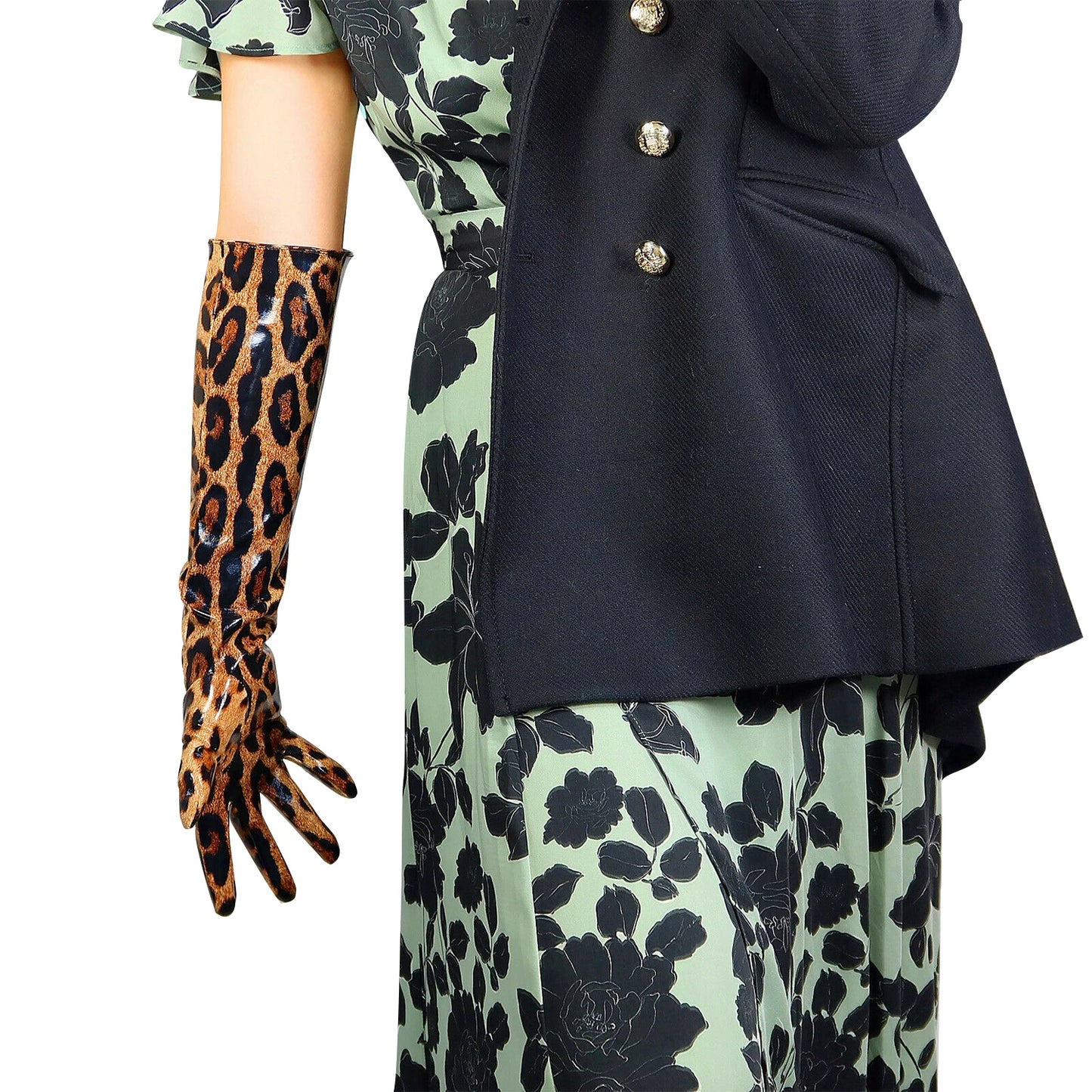 TEEK - Short Wrist Shine Brown Gloves GLOVES theteekdotcom Leopard 50cm M