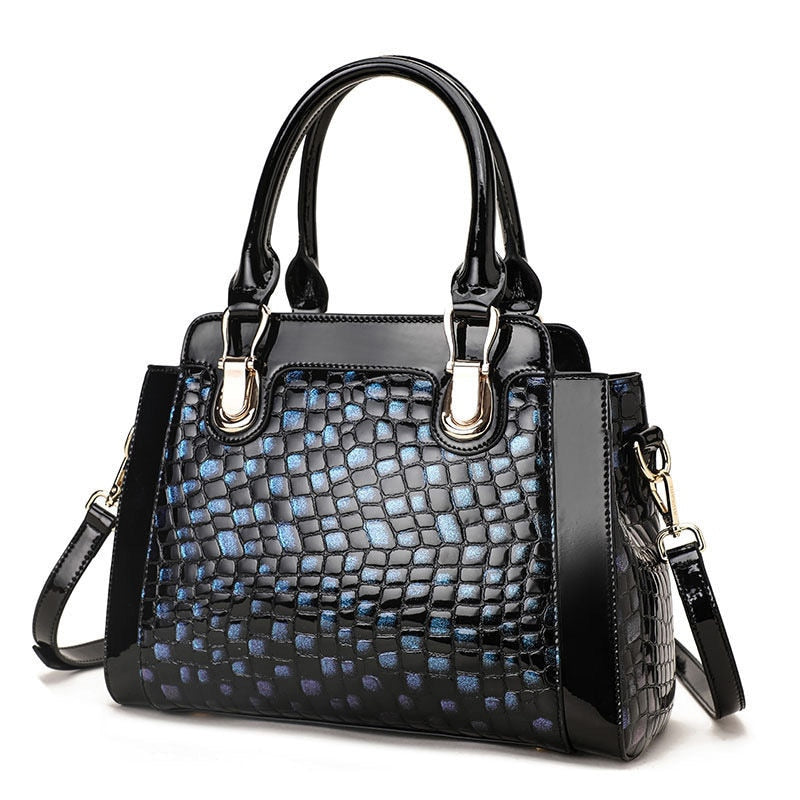 TEEK - Leoprint or Blue Tiled Handbag BAG theteekdotcom Blue Tile about 32cm-11cm-23cm 