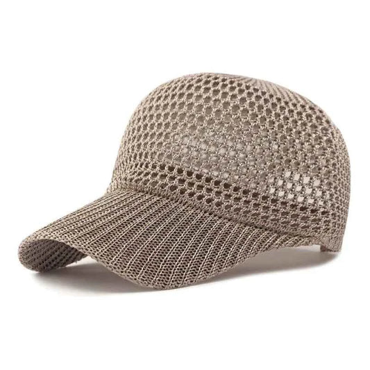 TEEK - Solid Breathable Mesh Baseball Cap HAT theteekdotcom Khaki Adjustable