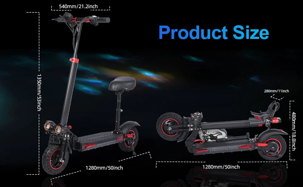 TEEK - 1200W Foldable Seated 11'' Off-Road Electric Scooter TRANSPORTATION theteekdotcom