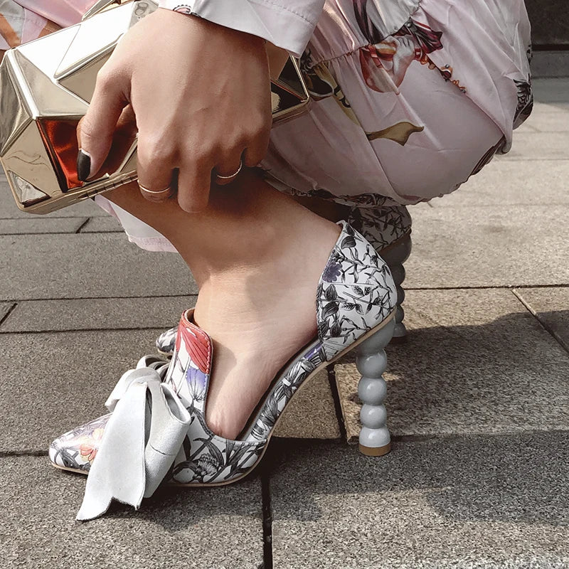 TEEK - French Style Bowtie Balled Heels SHOES theteekdotcom   