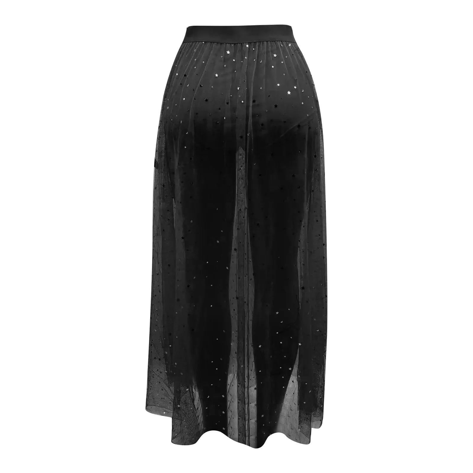 TEEK - Mesh High Waist Galaxy Skirt SKIRT theteekdotcom Black S 