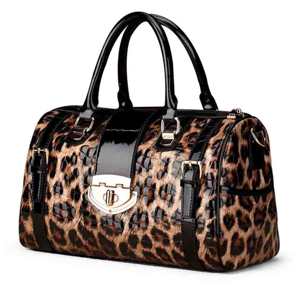 TEEK - Sleek Leopard Print Handbags BAG theteekdotcom Leopard print Buckle 32cm-15cm-21cm 
