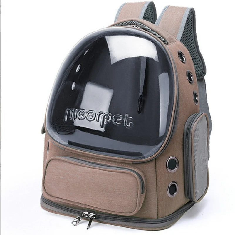 TEEK - Pet Portable Transparent Space Capsule Backpack PET SUPPLIES theteekdotcom khaki 0.5-8kg 
