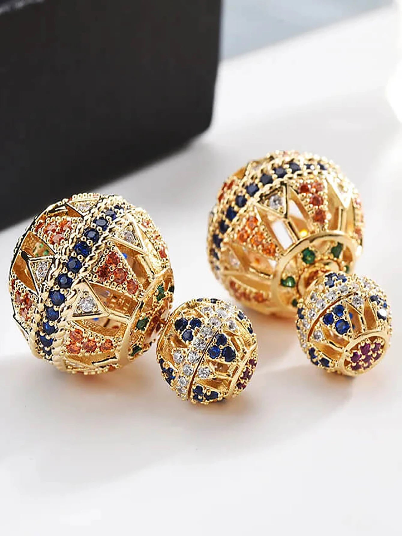 TEEK - Vintage Ball Cubic Zirconia Earrings JEWELRY theteekdotcom