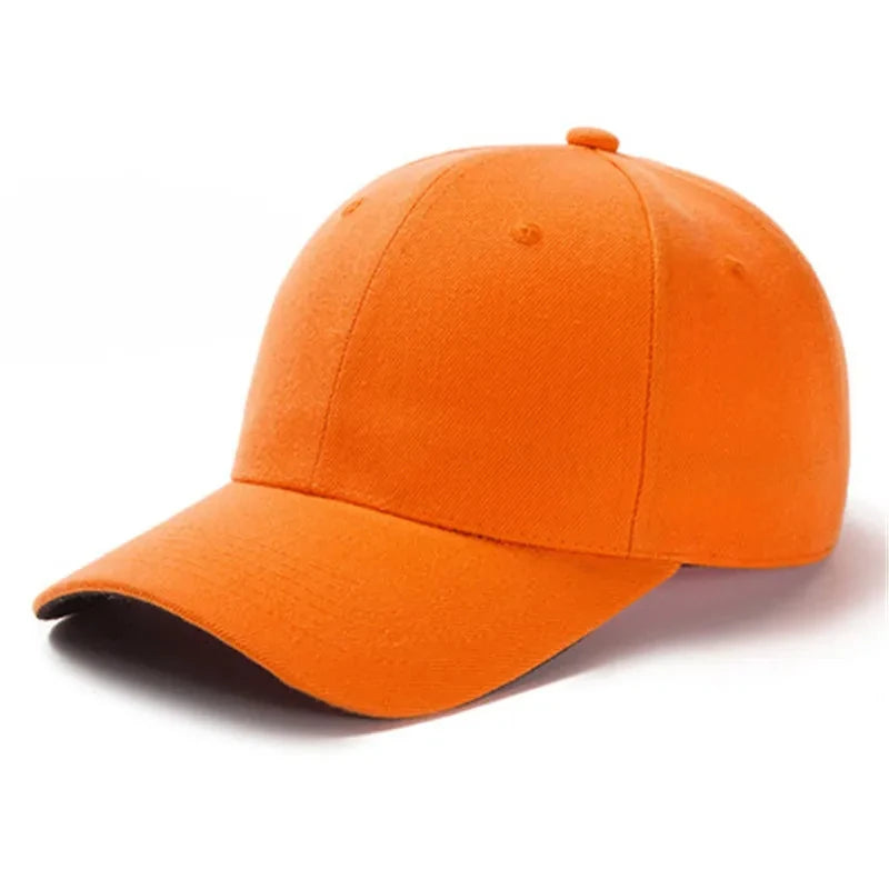 Unisex Cap Casual Plain Baseball Cap Adjustable Snapback Hats For Women Men Hip Hop Cap Street Dad Hat TEEK Orange