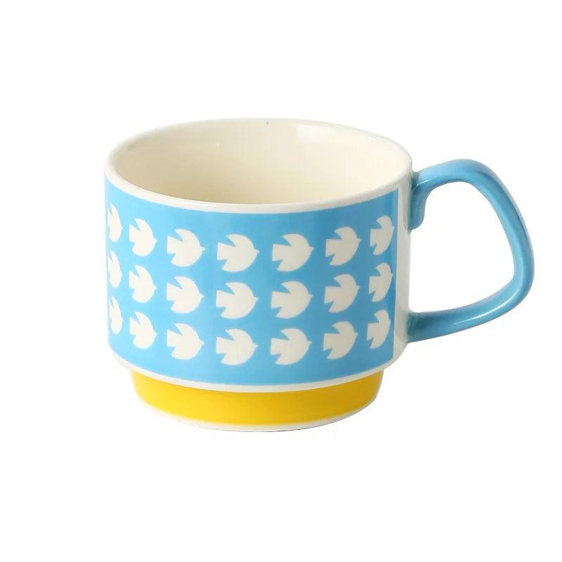 TEEK - 300ml Ceramic Underglaze Colored Stackable Mugs HOME DECOR theteekdotcom c  