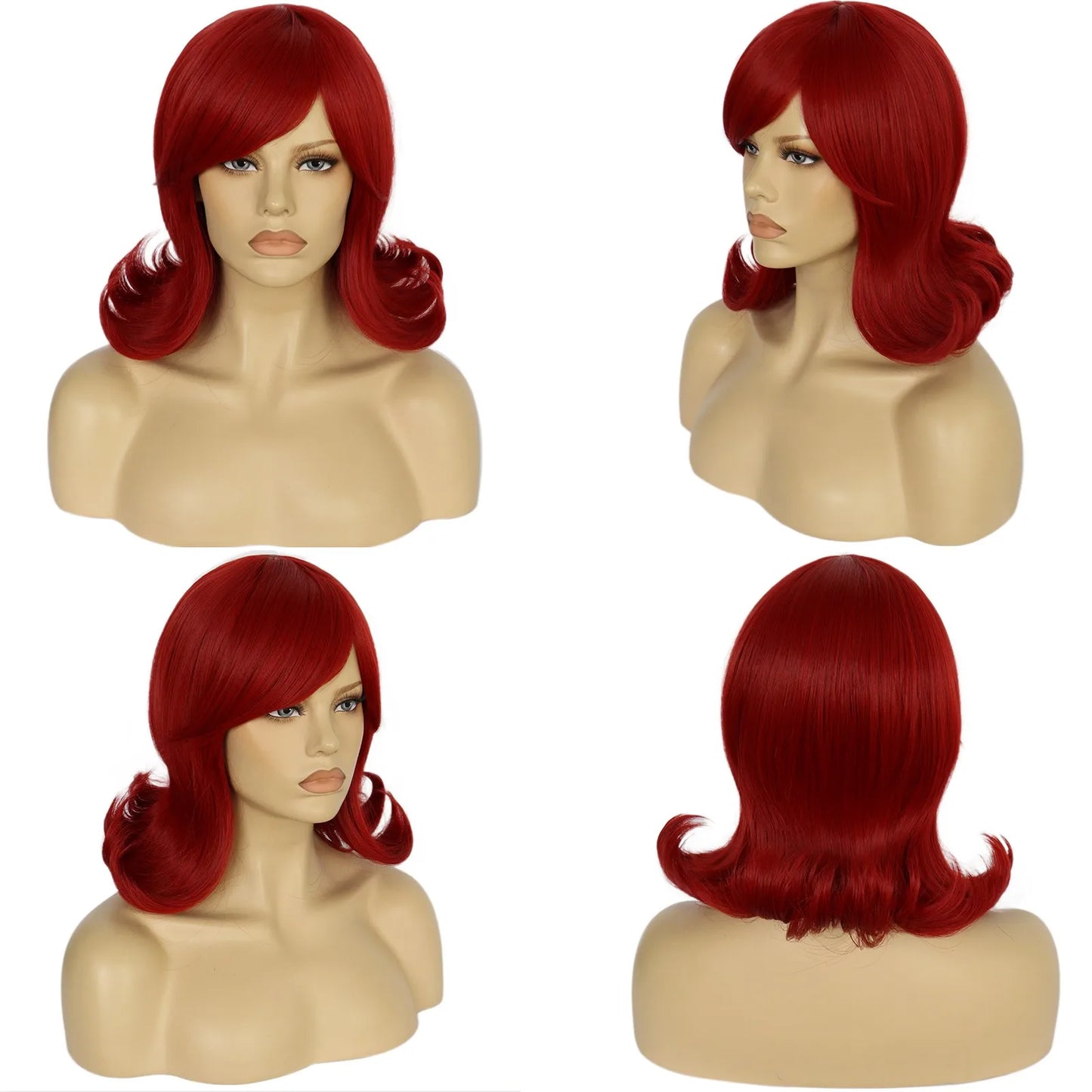 TEEK - Retro Pinup Beehive Flip Wig HAIR theteekdotcom Red 12inches 