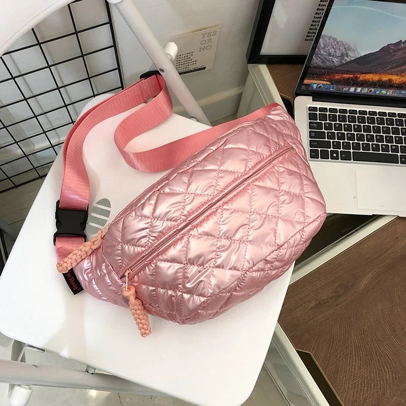 TEEK - Glimmer Quilt Fanny Chest Bag BAG theteekdotcom A Pink Waist bag  