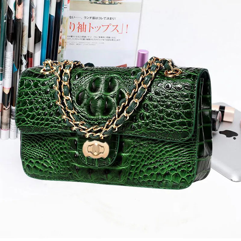 TEEK - Croco Dear Handbag BAG theteekdotcom green 1  