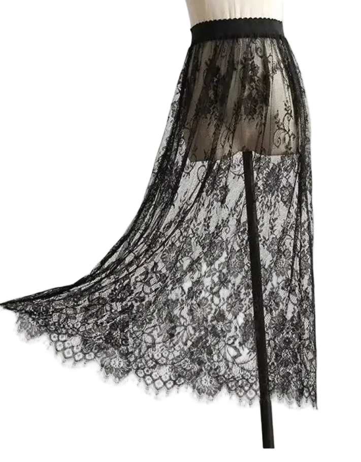 TEEK - High Waist Lace Underdress Skirt SKIRT theteekdotcom