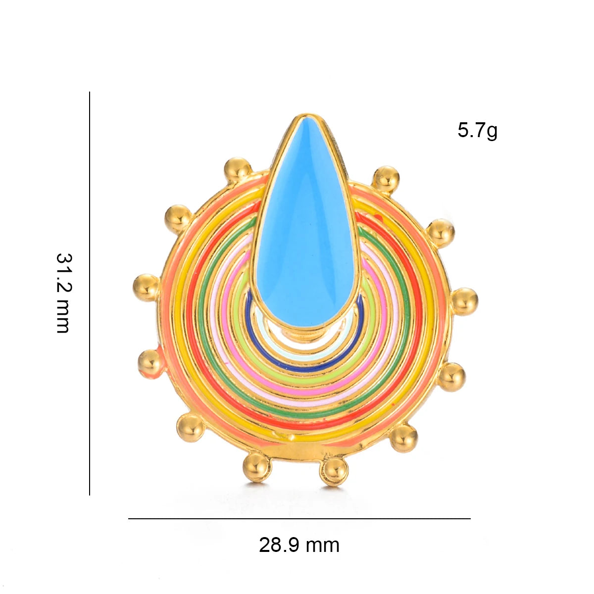 TEEK - Color Oil Drop Geometric Large Ring JEWELRY theteekdotcom C  