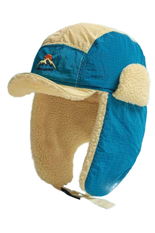 TEEK - Embroidered Plush Lei Feng Cap Earflaps Hats HAT theteekdotcom blue 56-58cm