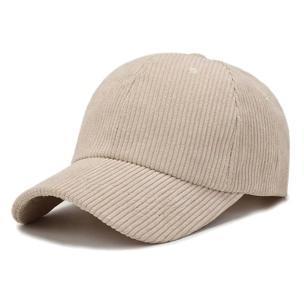 Outdoor Adjustable Hip Hop Spring Autumn Corduroy Baseball Cap Vintage Baseball Hat Women Men TEEK Beige