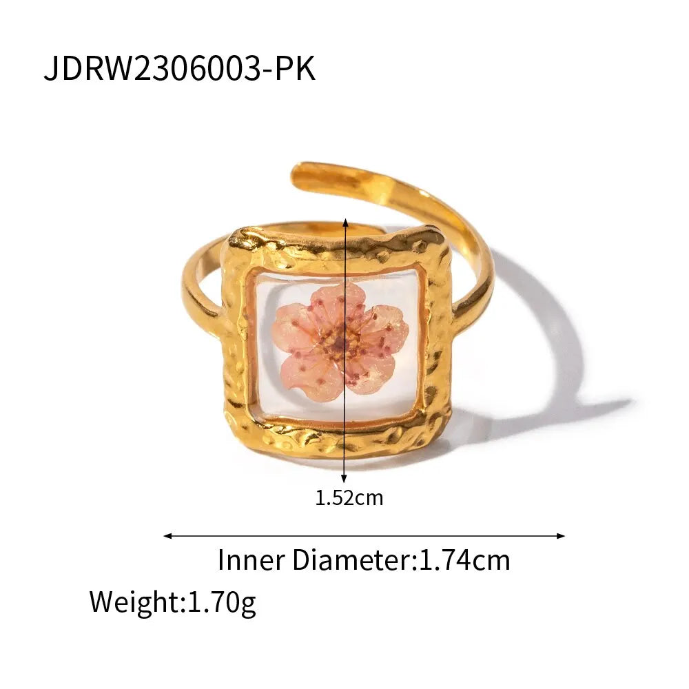 TEEK - Eternity Flower 18K Gold Plated Ring JEWELRY theteekdotcom JDRW2306003-PK  