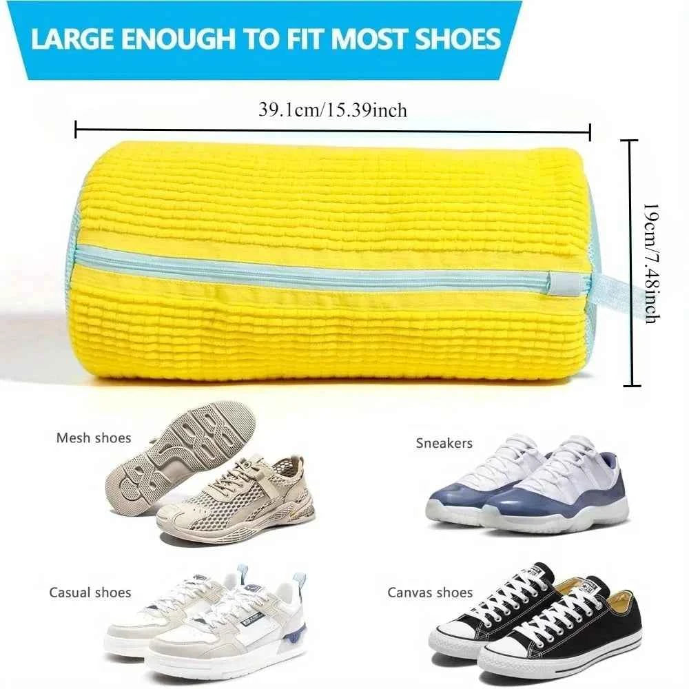 Shoe Wash Shoes Bag Padded Net Laundry Protector Fluffy fibers Polyester Washing Shoes Machine Laundry Bag Drying Bags 1PCS TEEK