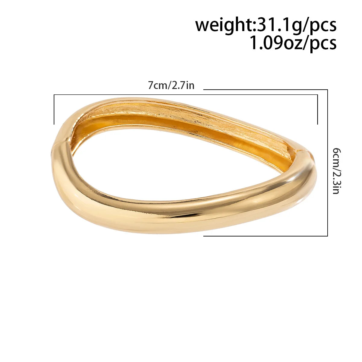 TEEK - Rational Irregular Metal Bangle JEWELRY theteekdotcom   