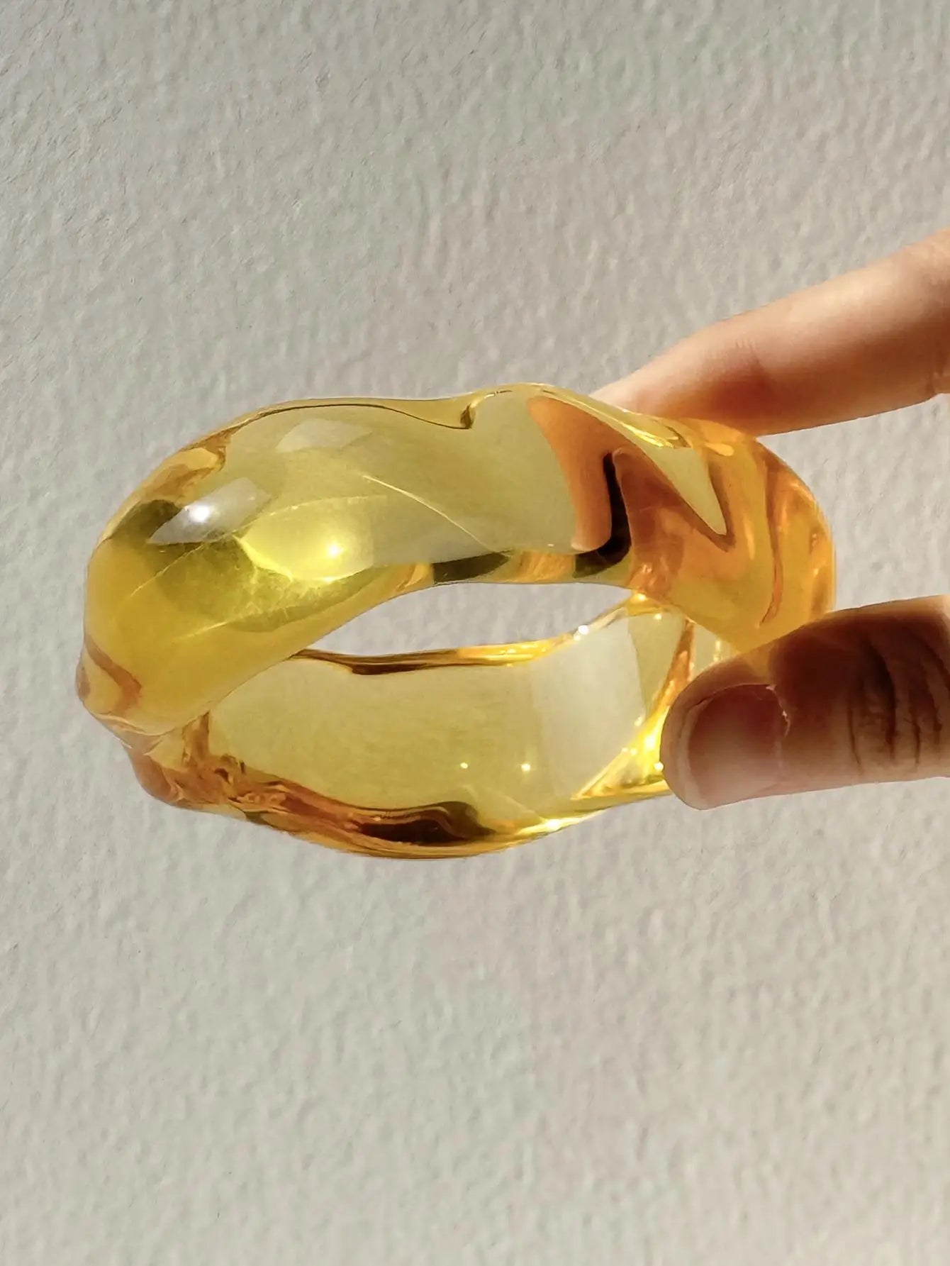 TEEK - Chunky Sunrise Yellow White Texture Silver Plated Bracelet JEWELRY theteekdotcom M