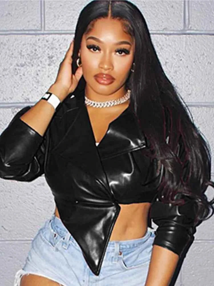 TEEK - Solid Lapel Full Sleeve Crop Jacket