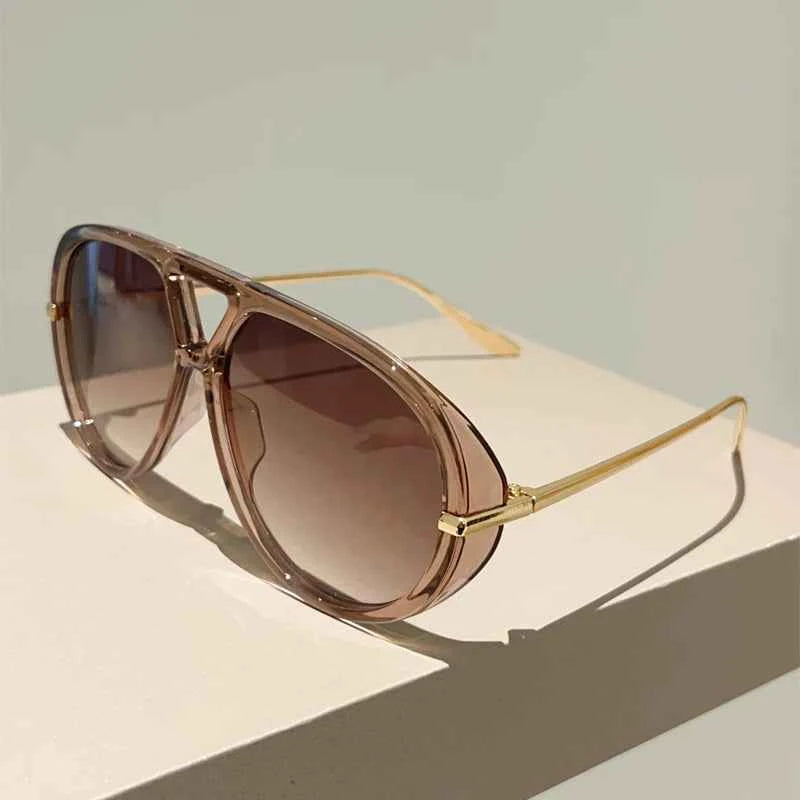 TEEK - Oversized Vintage Double Bridge Pilot Shades EYEGLASSES theteekdotcom ch-gradient tea