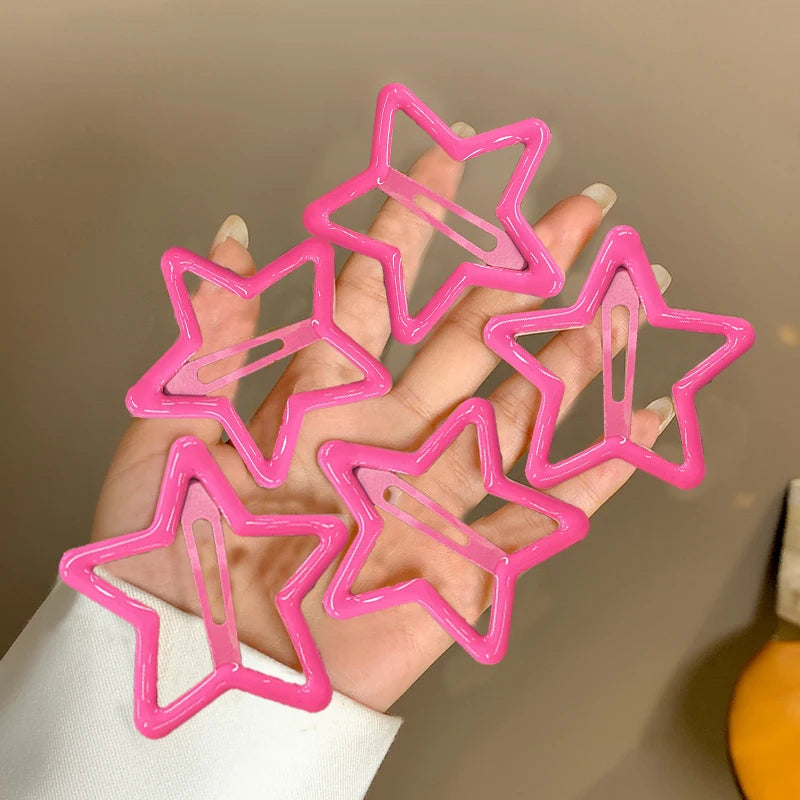 TEEK - 5-10 Pcs Hollow Star Hair Clips HAIR CARE theteekdotcom G  