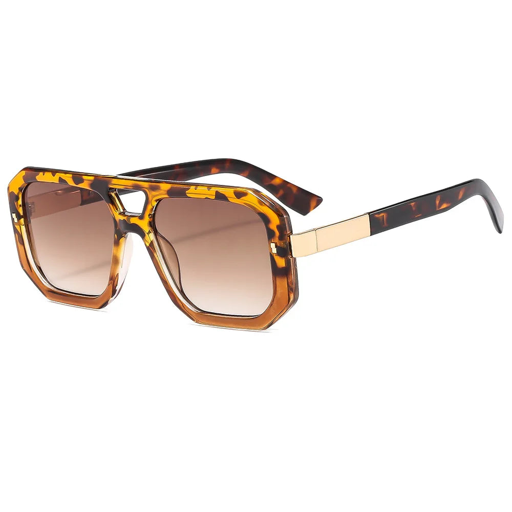 TEEK - Square Square Pilot Sunglasses EYEGLASSES theteekdotcom leopard