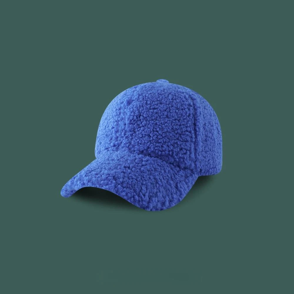 Artificial Lamb Wool Baseball Cap Women Winter Warm Hat Men Outdoor Sports Travels Baseball Hats Autumn Spring Hats TEEK color6 56-58cm