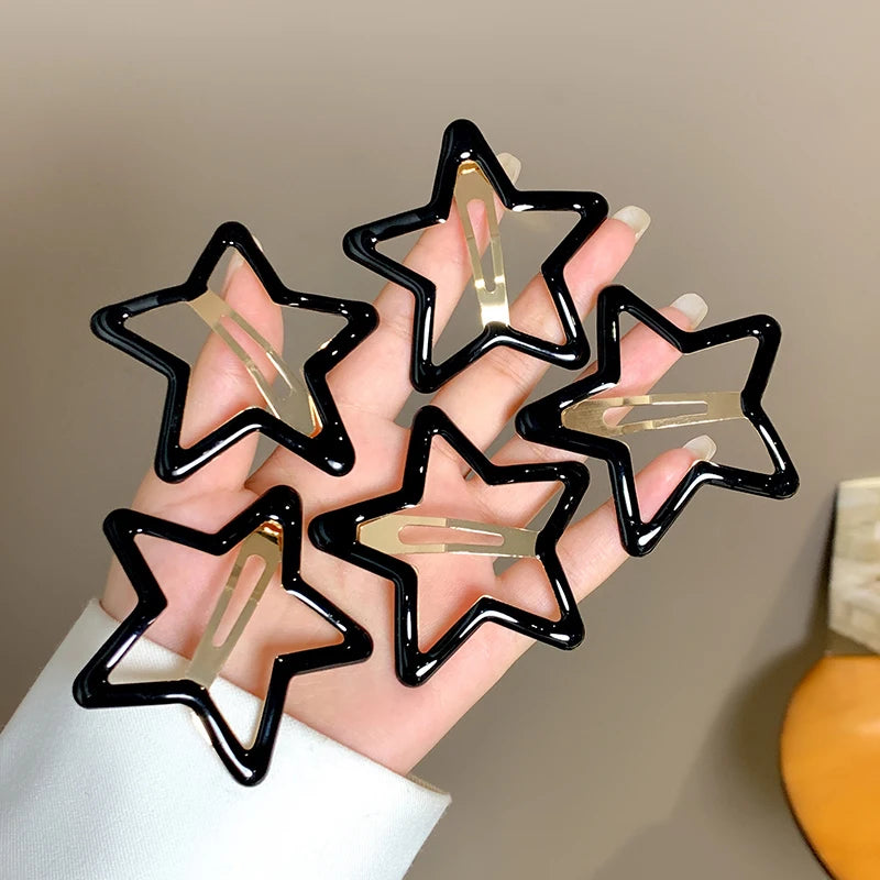 TEEK - 5-10 Pcs Hollow Star Hair Clips HAIR CARE theteekdotcom C  