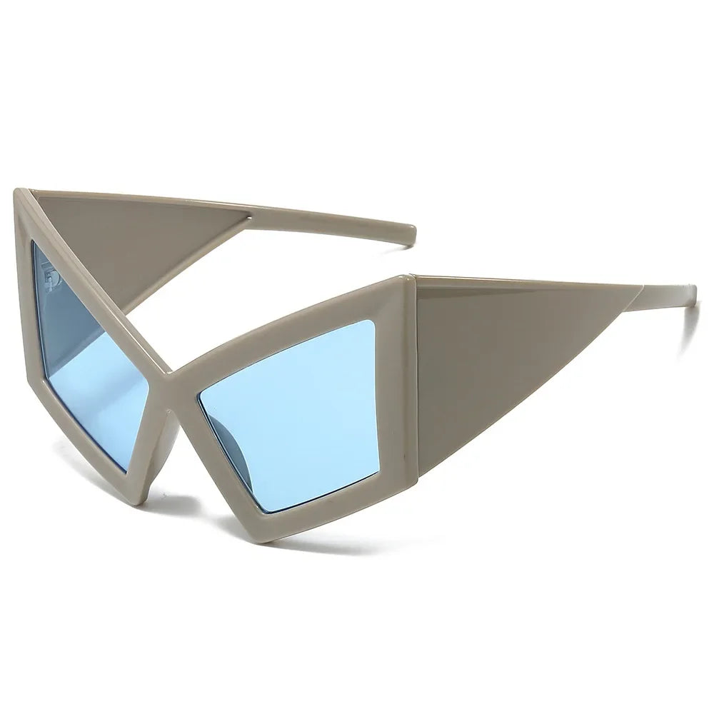 TEEK - Oversized Pop Era Cat Eye Sunglasses EYEGLASSES theteekdotcom Gray Blue  