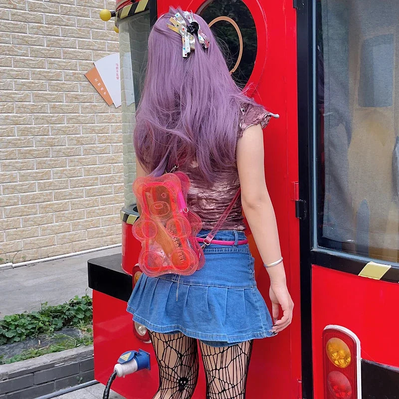 TEEK - Glitter Transparent Bear Mini Backpack BAG theteekdotcom