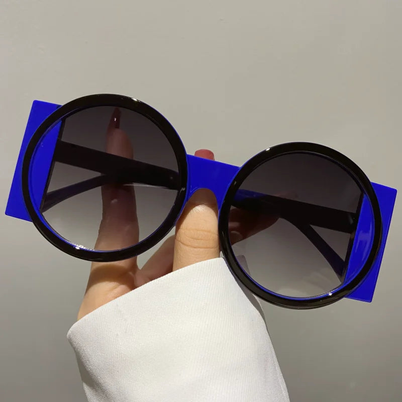 TEEK - Round Double Color Sunglasses EYEGLASSES theteekdotcom blue  