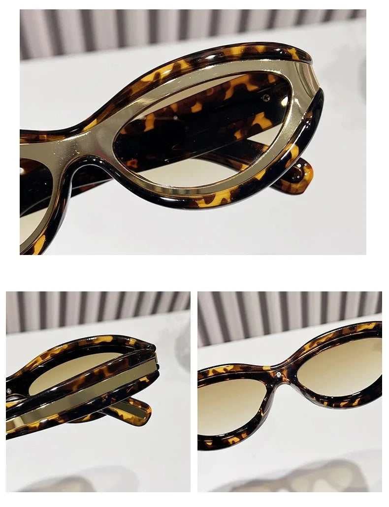 TEEK - Oval Cat Eye Dual Border Sunglasses EYEGLASSES theteekdotcom   