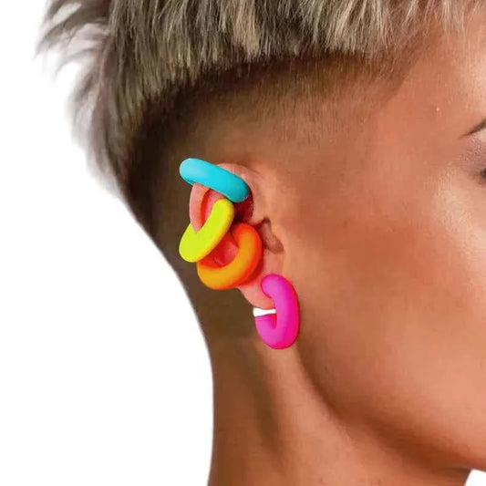 TEEK - Pair Simple Round Circle C-Shape Ear Ear Cuff