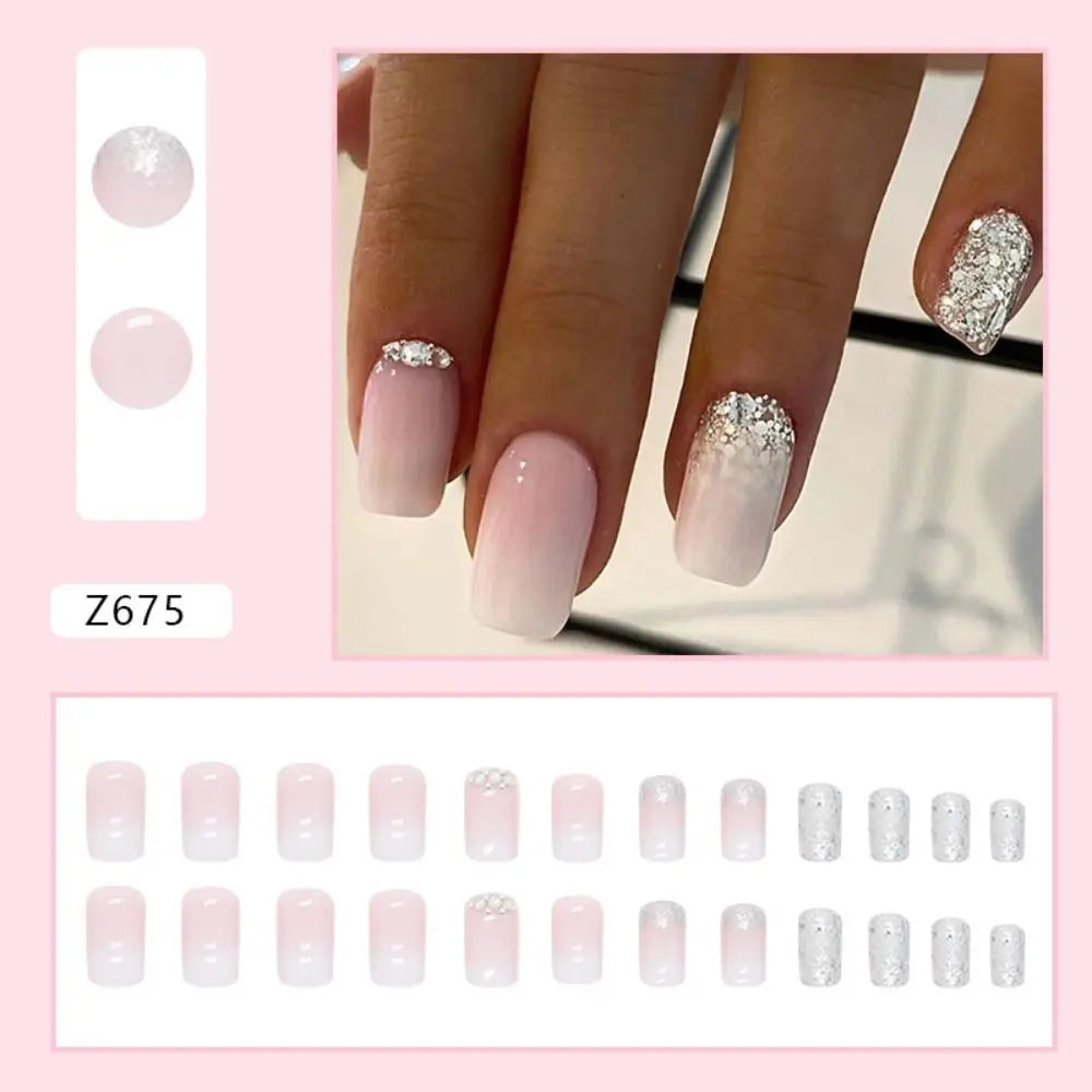 TEEK - 24pcs Long Square False Nails NAIL ART theteekdotcom   