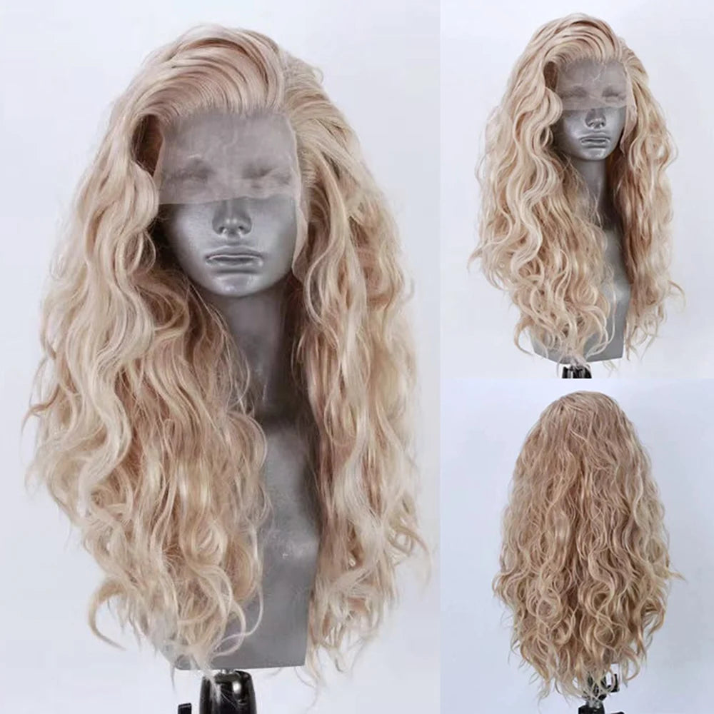 TEEK - Blonde Long Natural Wave Synthetic Wig HAIR theteekdotcom Long Loose Curly